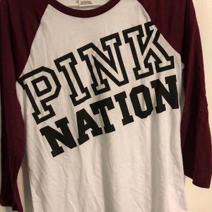 Victoria’s Secret Pink Nation baseball tee